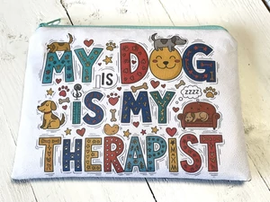 kutyás neszesszer – My dog is my therapist felirattal