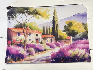 Provence mintás neszesszer - festményszerű tájjal