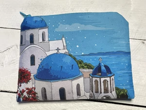 Santorini mintás zsepitartó - zsebkendőtartó