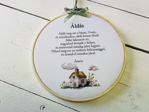 házi áldás bambusz hímzőkeretben
