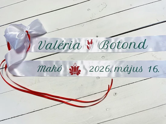 Vőfélyszalag - Népi motívumos vőfélyszalag