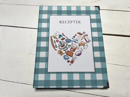 Kockás receptgyűjtő - Receptes könyv - Receptes mappa