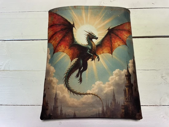 Sárkányos kétoldalas könyvtok 21x25 cm fantasy mintával