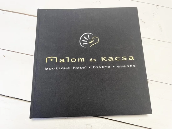 Kézzel fűzött vendégkönyv - fekete vászon