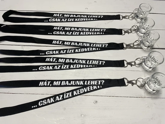 Pálinkás pohár nyakpánttal - legénybúcsú